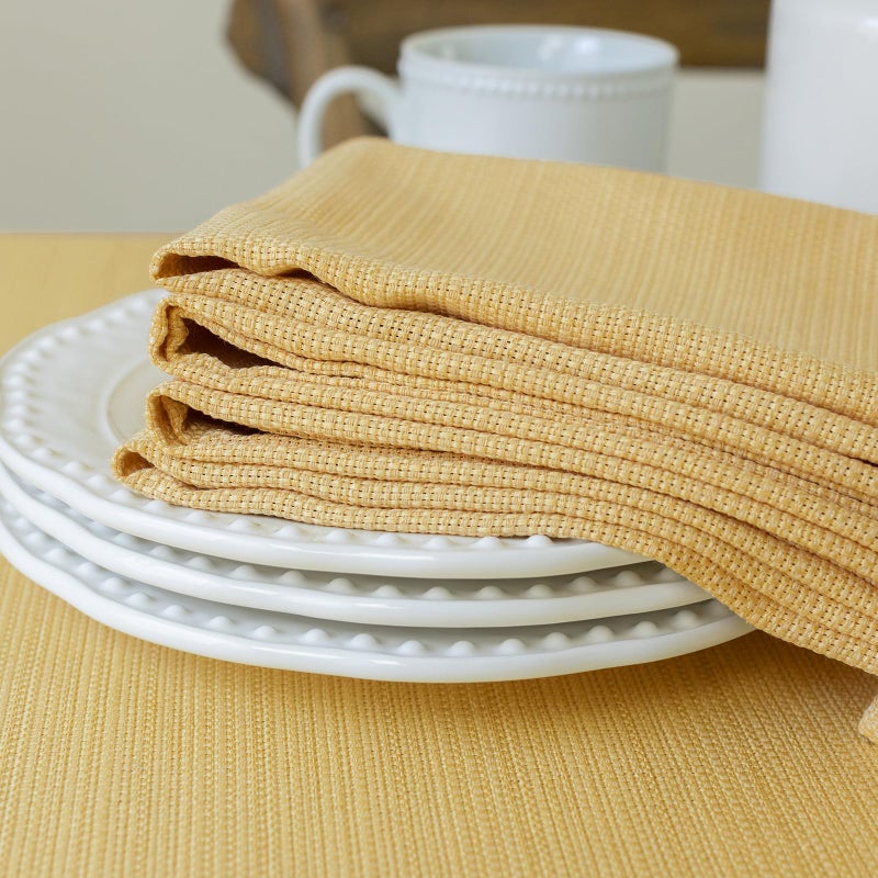 Benson Mills Cameron Textured Fabric Cloth Napkins, for Everyday Home Dining, Parties, Fall, Autumn, Holiday, and Thanksgiving Tablecloths (18" x 18" Napkin Set of 4, Sunshine/Yellow) - Image 3